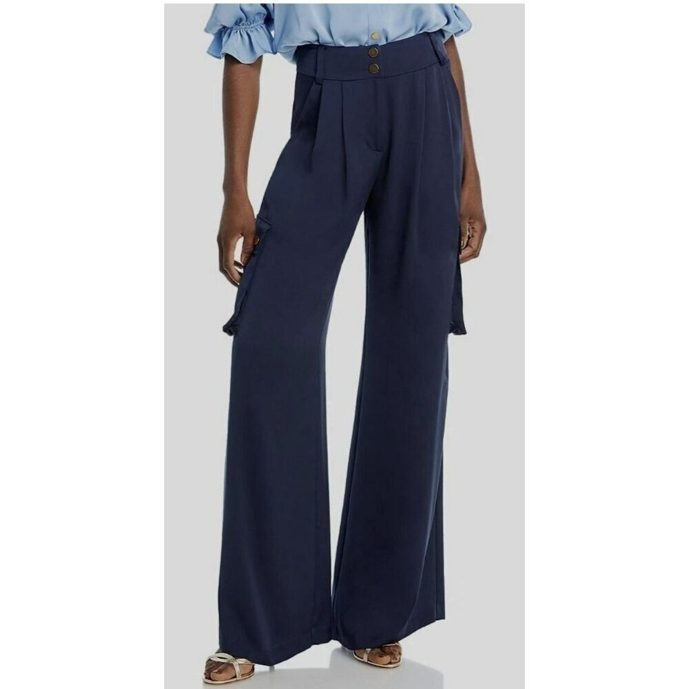 Ramy Brook Size 10 Emil High-Waisted Wide-Leg Cargo Pants NWT - Picture 3 of 11